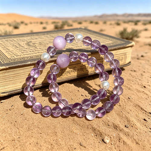 Dunhuang Amethyst Desert Soul Bracelet, Handcrafted Positive Aura Healing Crystal Jewelry for Women/Handmade Dunhuang Amethyst Bracelet Spiritual Aura Purification Love & Wealth Talisman