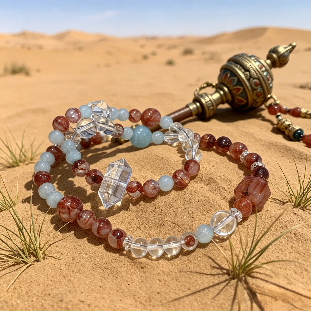 Dunhuang Red Hematoid Desert Wealth Bracelet | Handmade Career Talisman Block Workplace Envy & Attract Raise