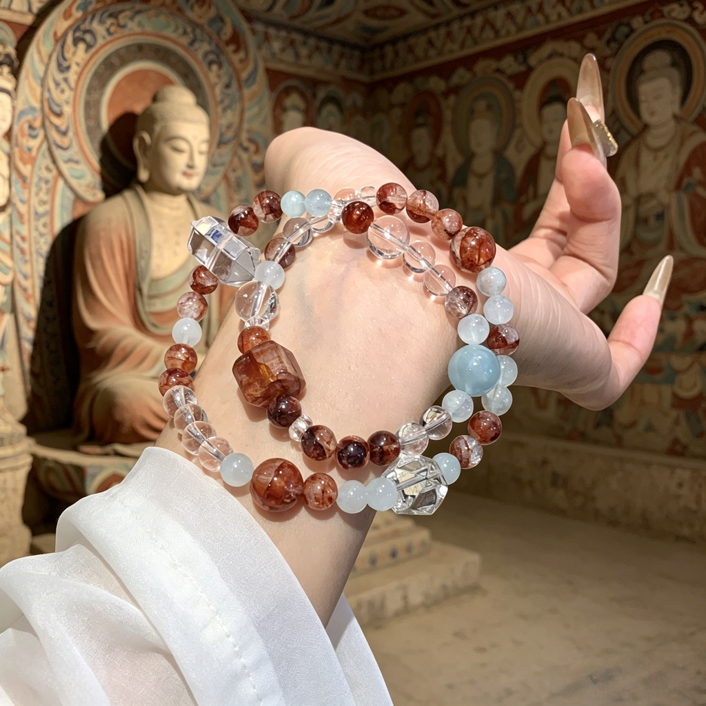 Dunhuang Red Hematoid Desert Wealth Bracelet | Handmade Career Talisman Block Workplace Envy & Attract Raise
