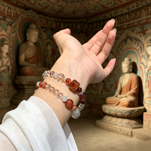 Dunhuang Red Hematoid Desert Wealth Bracelet | Handmade Career Talisman Block Workplace Envy & Attract Raise