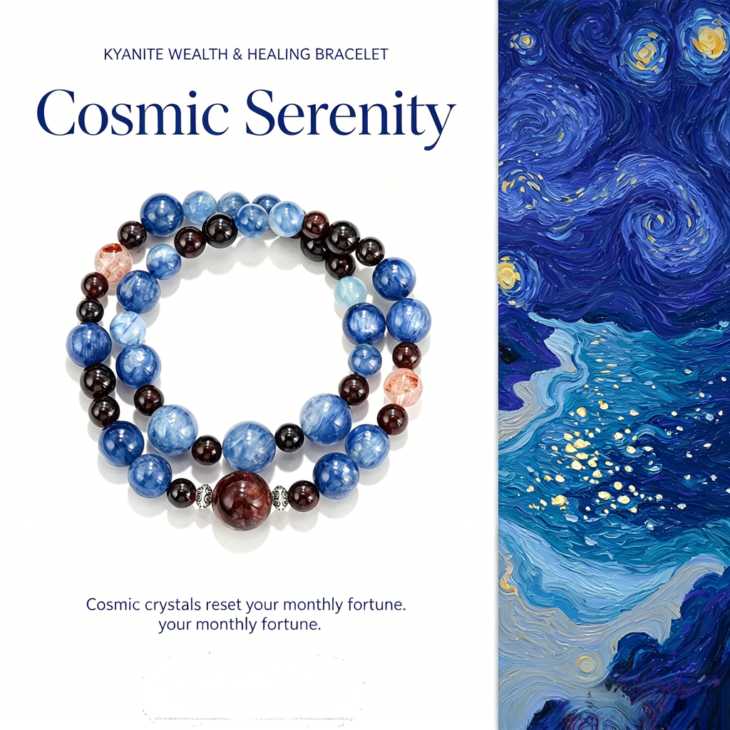 Fortunia Cosmic Serenity Kyanite Bracelet | Handcrafted Desert Inspired Gemstone Jewelry For Abundance & Inner Calm