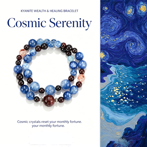 Fortunia Cosmic Serenity Kyanite Bracelet | Handcrafted Desert Inspired Gemstone Jewelry For Abundance & Inner Calm