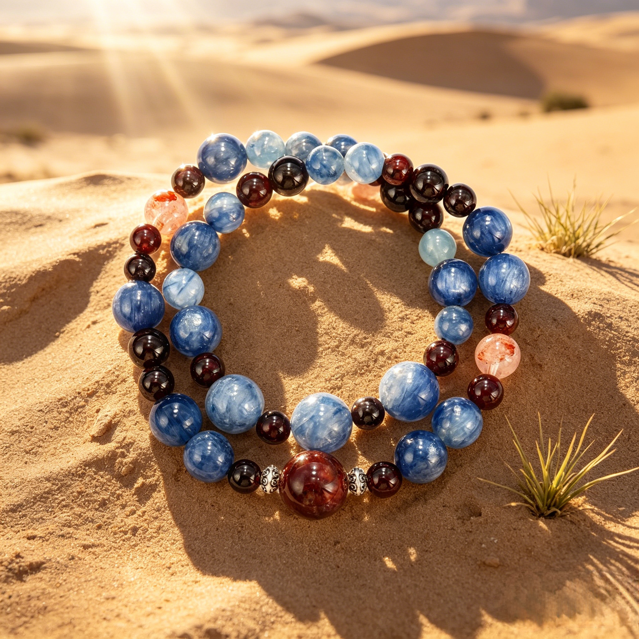 Fortunia Cosmic Serenity Kyanite Bracelet | Handcrafted Desert Inspired Gemstone Jewelry For Abundance & Inner Calm