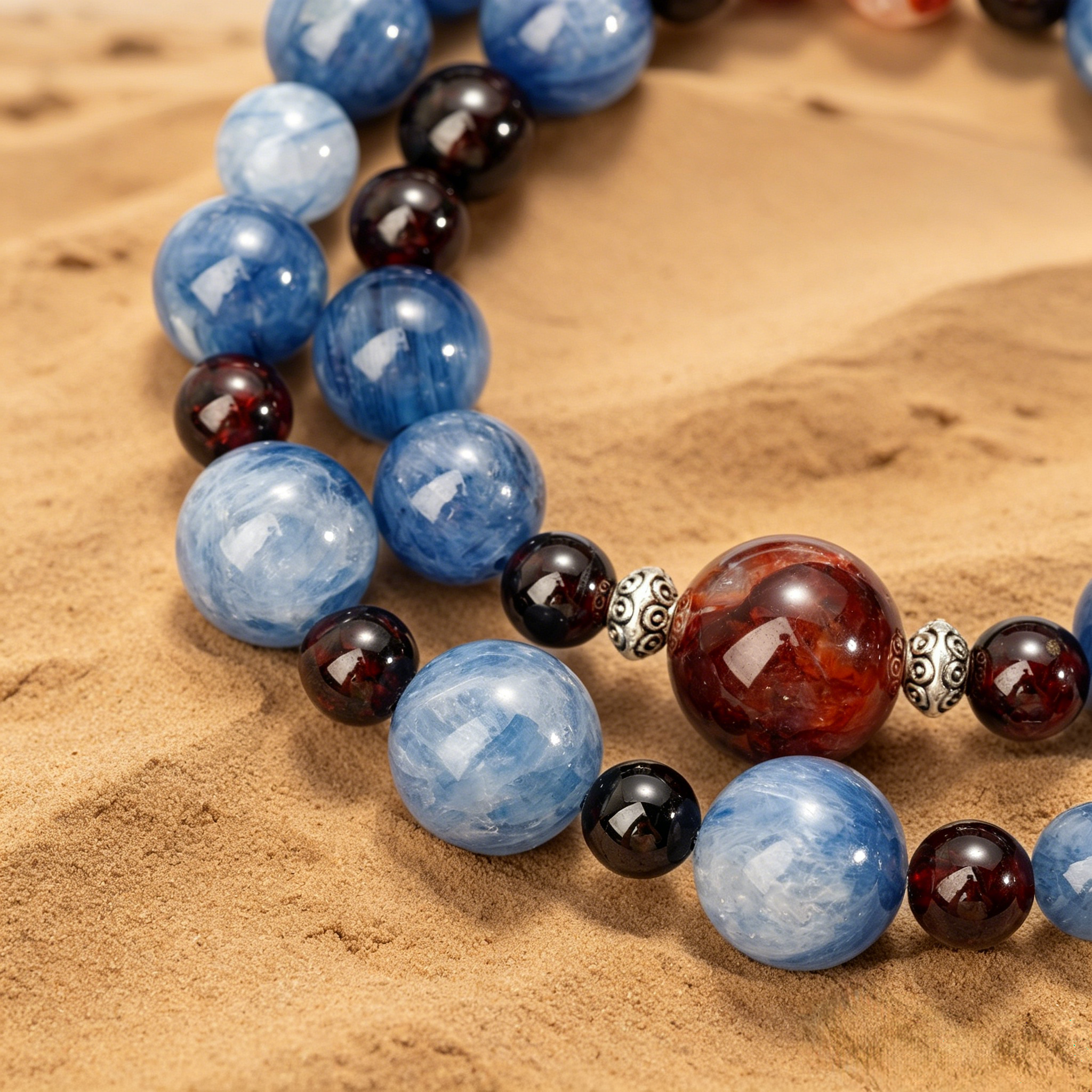 Fortunia Cosmic Serenity Kyanite Bracelet | Handcrafted Desert Inspired Gemstone Jewelry For Abundance & Inner Calm