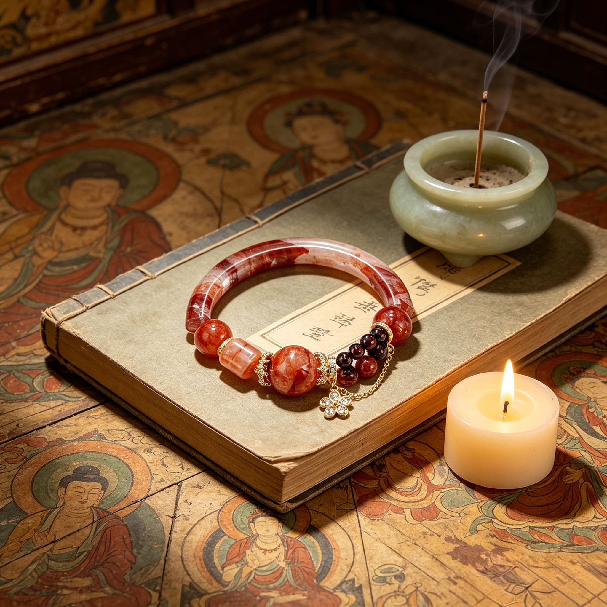 Fortunia Sacred Fire Cloud Red Phantom Talisman Bracelet | Master Blessed Fire-Element Aura Purification, Boost Positivity, Charm & Stable Wealth For Women