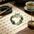 Fortunia Sacred Nine-Tailed Fox Talisman Bracelet For Women | Custom Name Aura Lock Block Envy Slander Attract Loyal Love & Noble Luck Green Prehnite Sandalwood Spiritual Bracelet