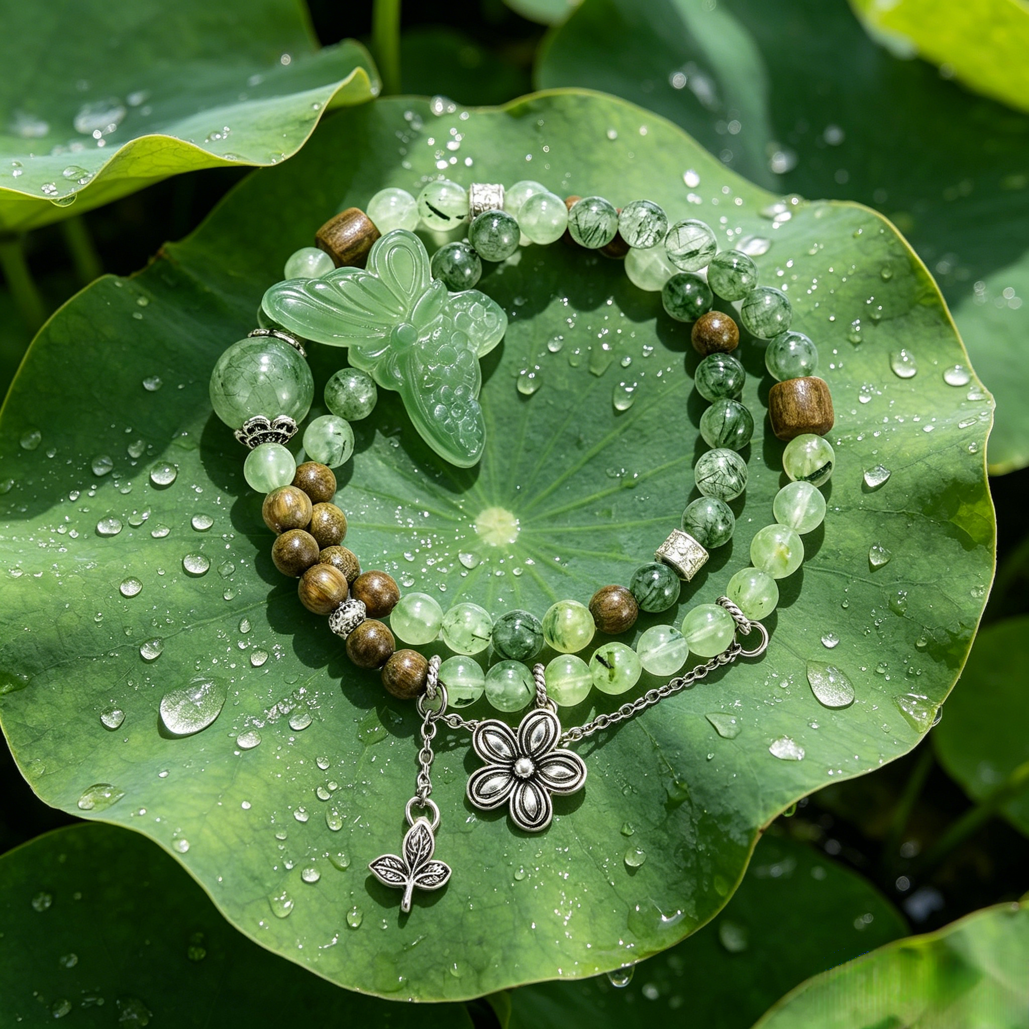 Fortunia Sacred Lotus Butterfly Water Element Talisman Bracelet For Women | Aura Lock Clean Turbid Aura Relieve Inner Chaos Boost Gentle Charm & Long-Term Abundance