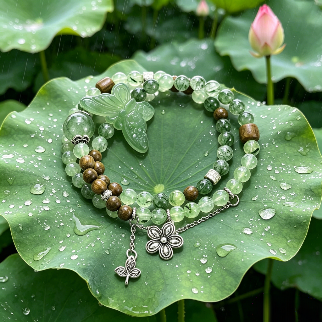 Fortunia Sacred Lotus Butterfly Water Element Talisman Bracelet For Women | Aura Lock Clean Turbid Aura Relieve Inner Chaos Boost Gentle Charm & Long-Term Abundance