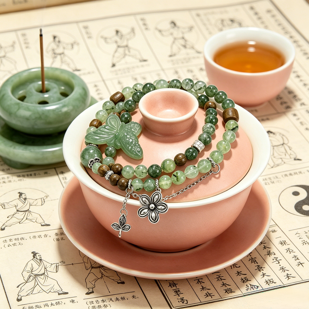 Fortunia Sacred Lotus Butterfly Water Element Talisman Bracelet For Women | Aura Lock Clean Turbid Aura Relieve Inner Chaos Boost Gentle Charm & Long-Term Abundance
