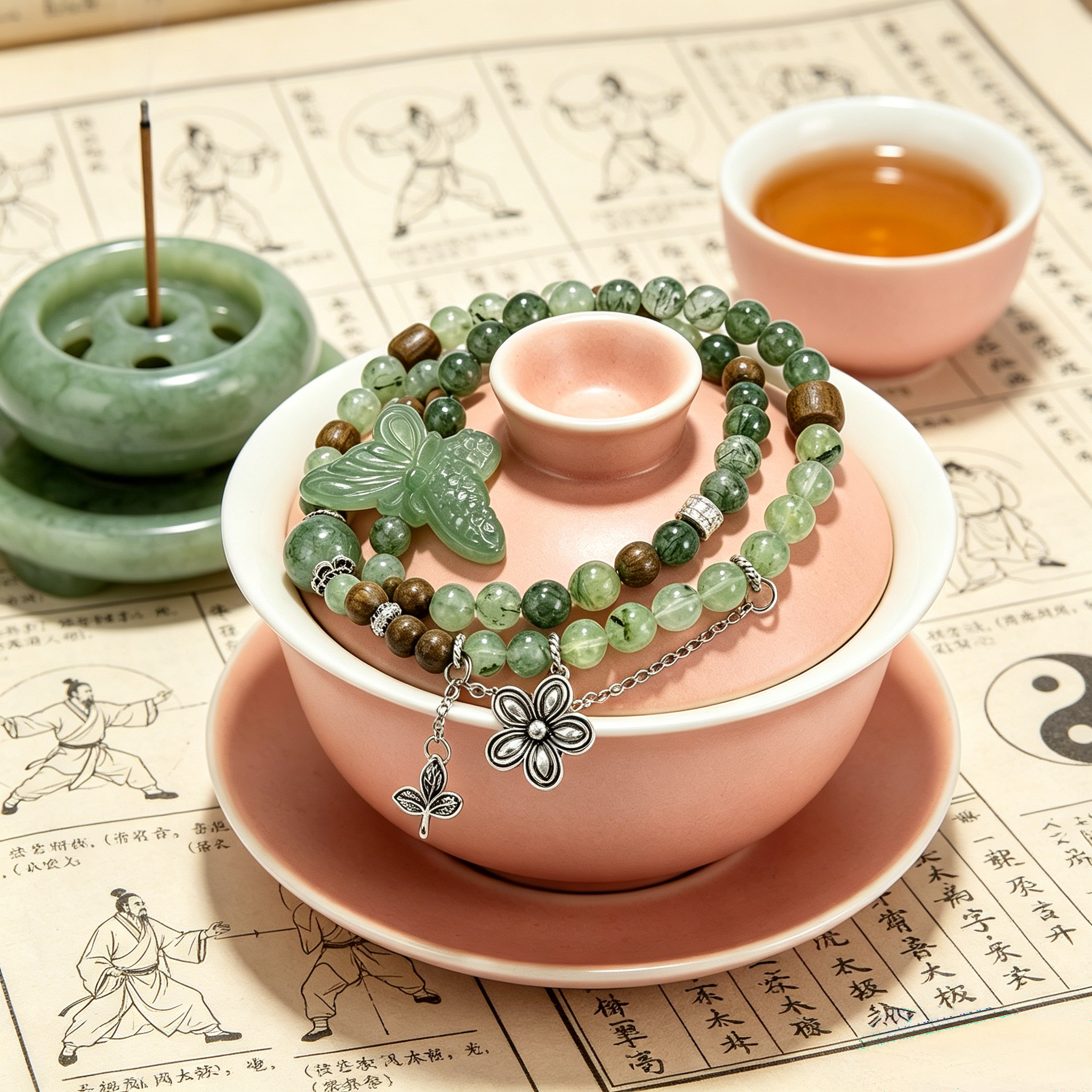 Fortunia Sacred Lotus Butterfly Water Element Talisman Bracelet For Women | Aura Lock Clean Turbid Aura Relieve Inner Chaos Boost Gentle Charm & Long-Term Abundance