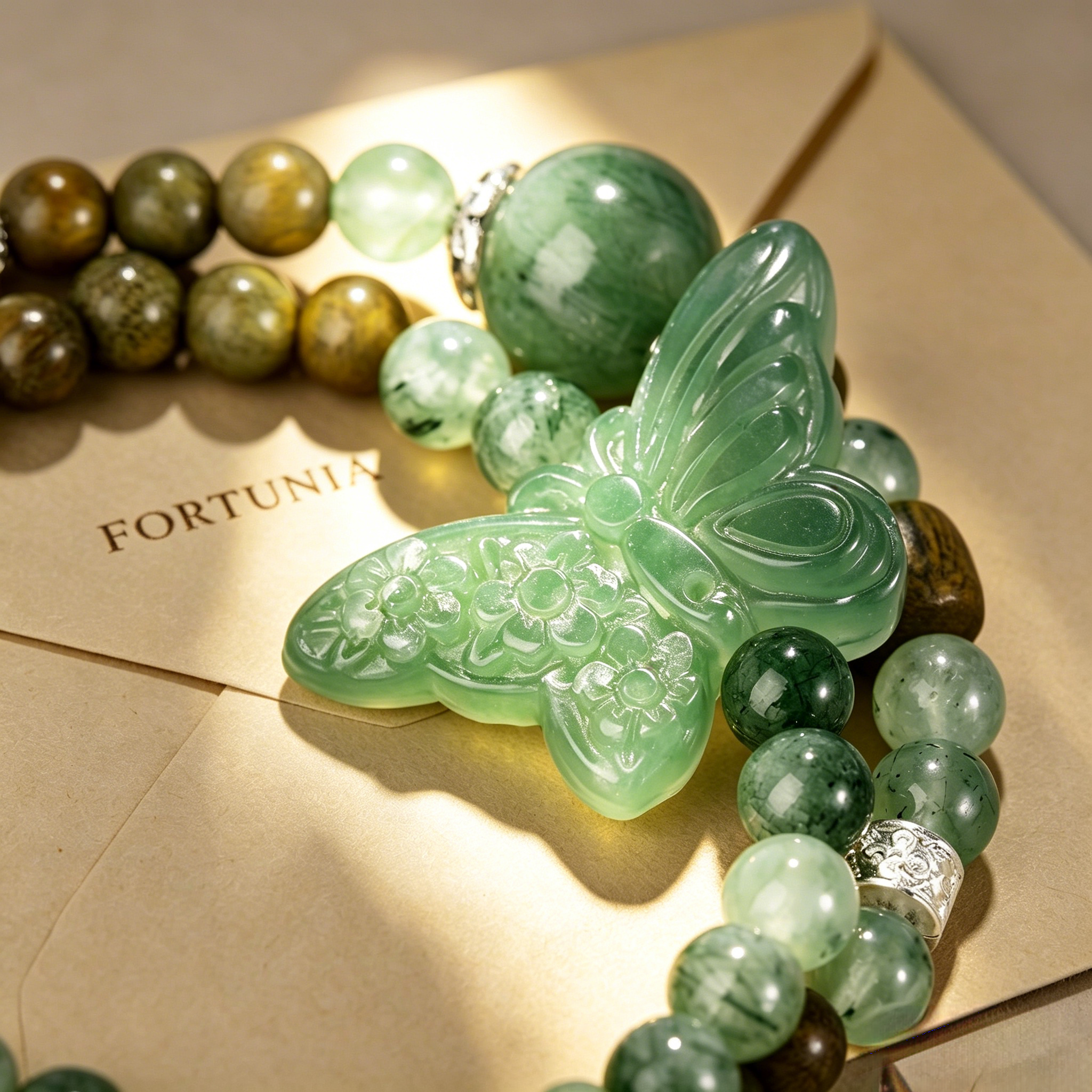 Fortunia Sacred Lotus Butterfly Water Element Talisman Bracelet For Women | Aura Lock Clean Turbid Aura Relieve Inner Chaos Boost Gentle Charm & Long-Term Abundance
