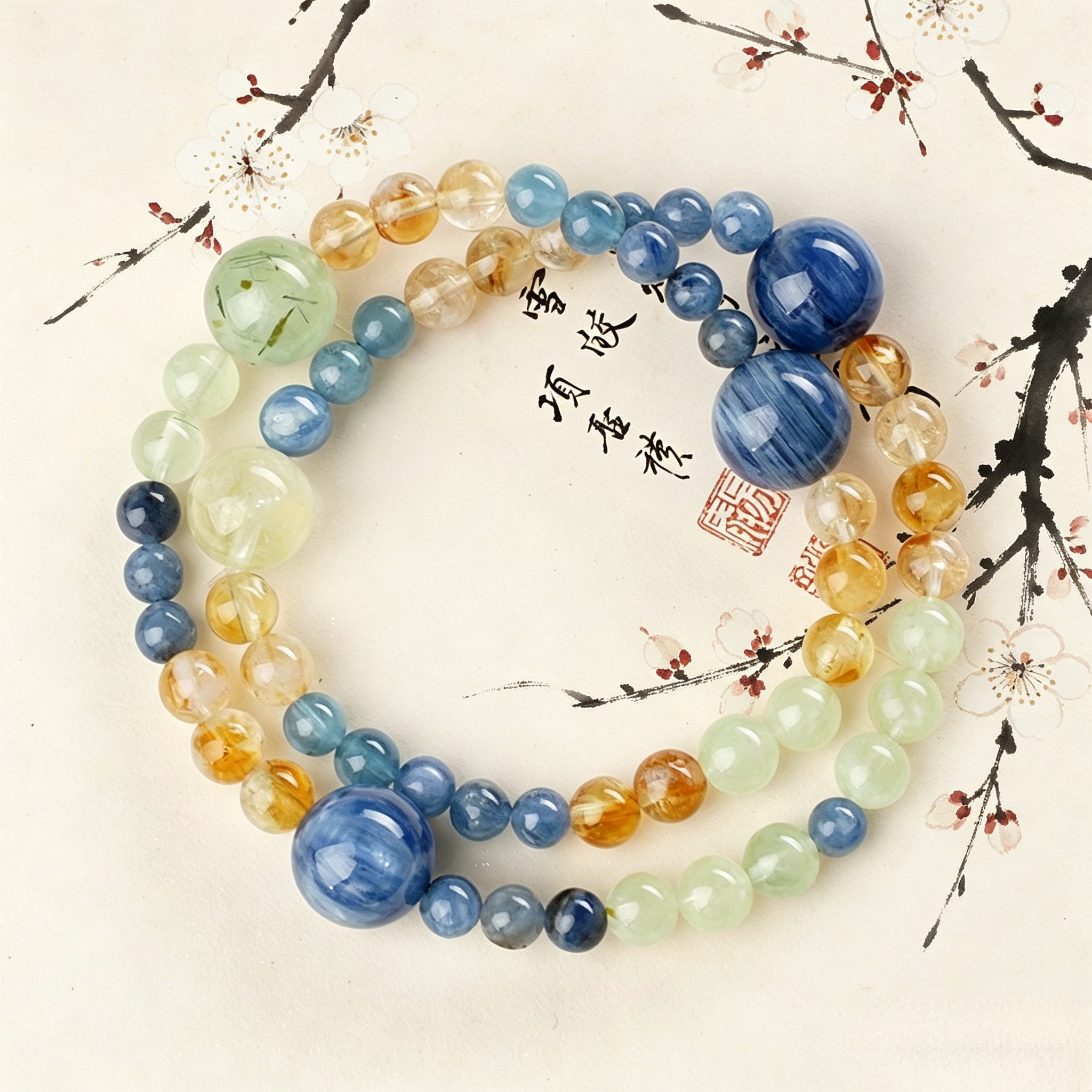 Fortunia Custom Dunhuang Spirit Talisman Bracelet Personalized Name Birthday Calibrated July Aura Activator Five Element Natural Crystal Protection Bracelet For Wealth Career Emotional Healing Anti Gossip Negative Energy Shield